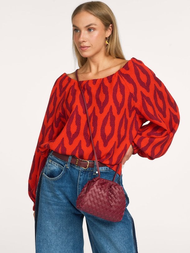 Dumpling, gevlochten crossbody tas