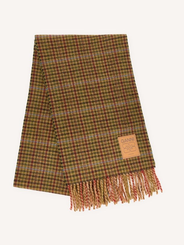 Compact Wool Scarf Mini Checks Wollen geruite sjaal