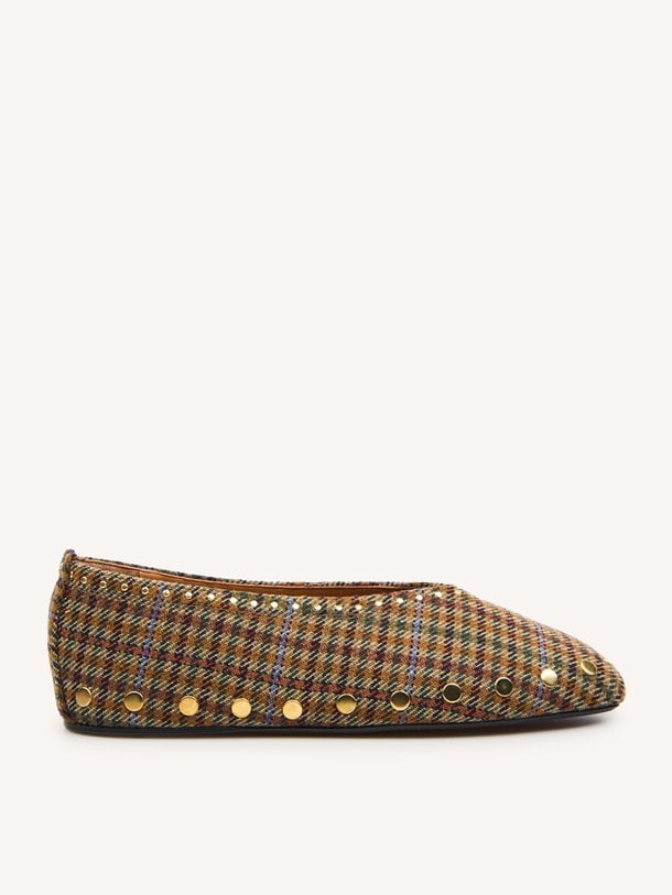 Jenny Ballerina Heavy Twill Jenny, geruite ballerina's met studs