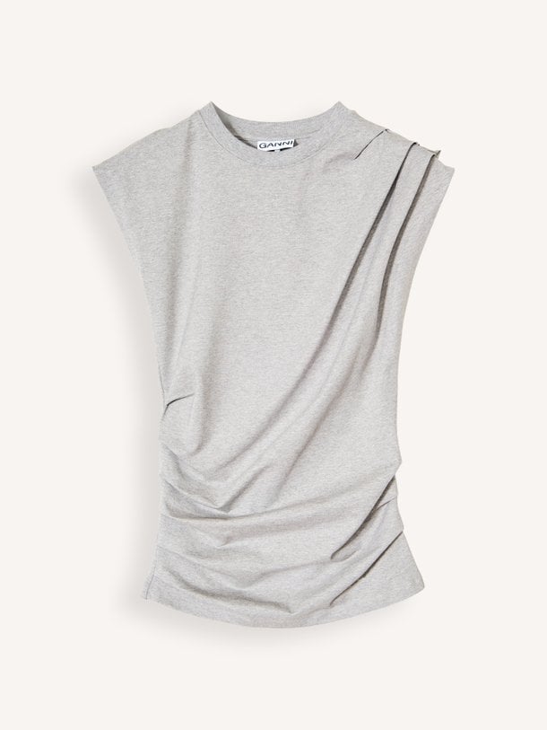 Stretch Heavy Jersey Draped Blouse Organic cottonmix top