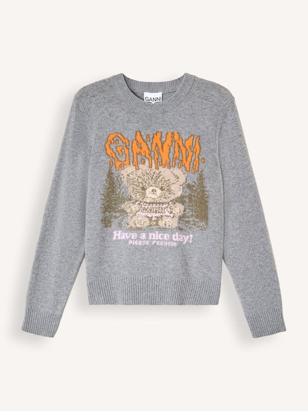 Graphic Wool Sweater Teddy Wolmix trui