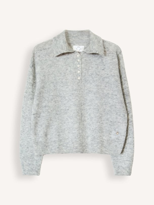 DOMITILLE Domitille, mohairmix gemêleerde polo trui