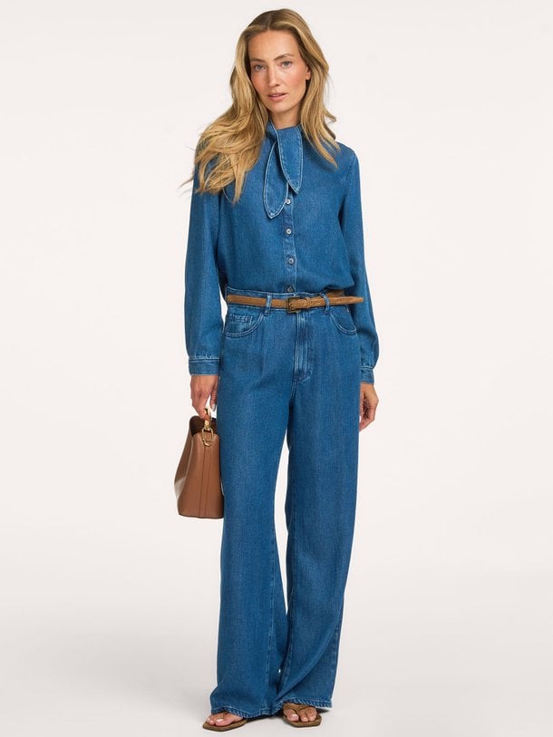 Lenora, denim blouse