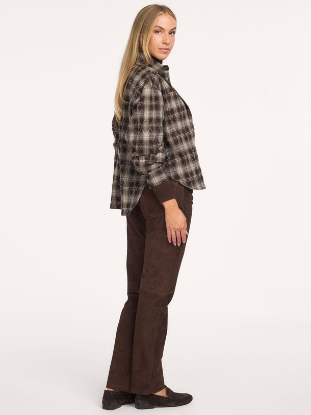 SARA Sara, viscosemix geruite blouse met strass