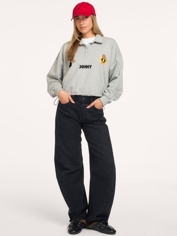 MELLIE LS CROP Mellie, katoenen polo sweater