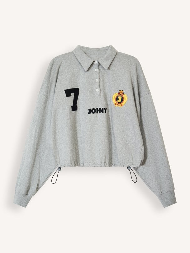 MELLIE LS CROP Mellie, katoenen polo sweater