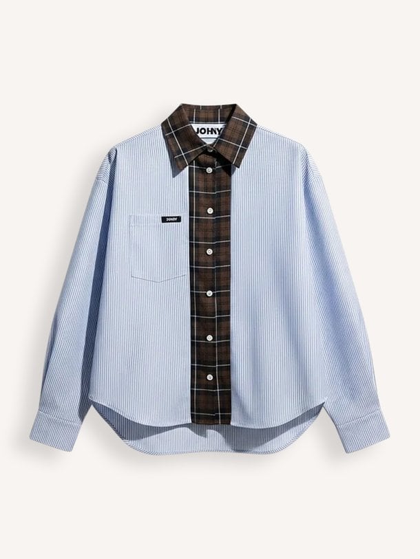 SARA MULITICHECK Sara, katoenen gestreepte blouse
