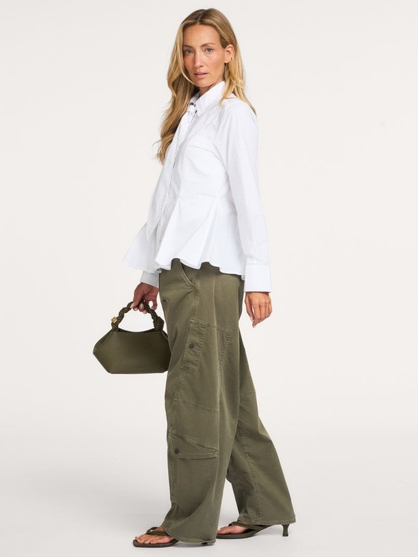 PoppyCC Peplum Tie Shirt Poppy, katoenmix blouse