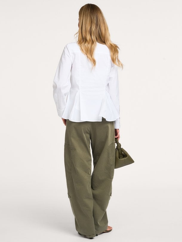 PoppyCC Peplum Tie Shirt Poppy, katoenmix blouse