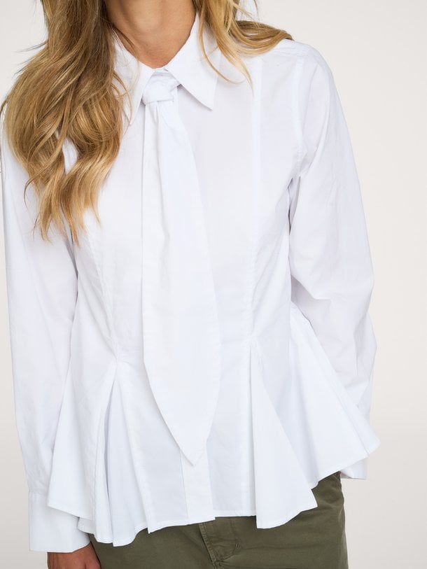PoppyCC Peplum Tie Shirt Poppy, katoenmix blouse