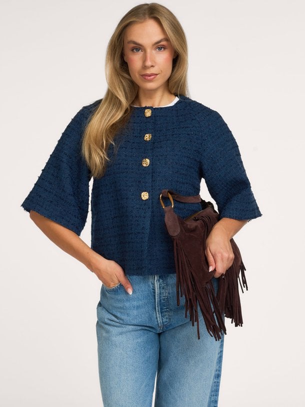Rosella Boucle Mini Jacket Rosella, geweven bouclé jasje