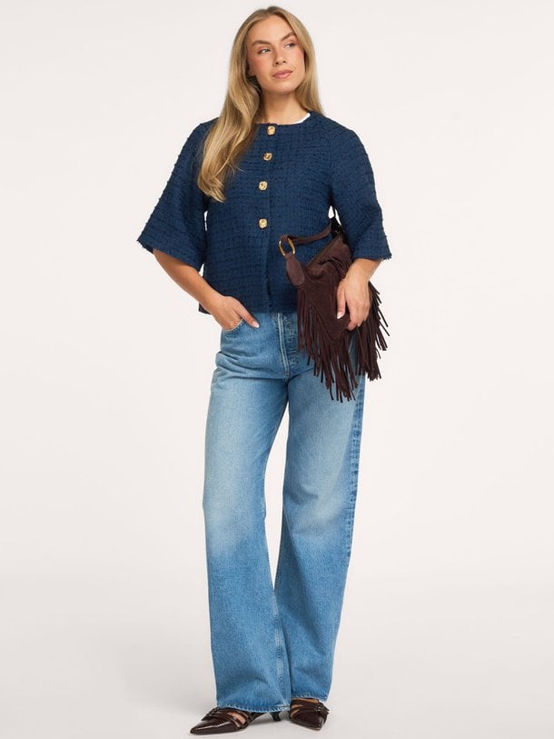 Rosella Boucle Mini Jacket Rosella, geweven bouclé jasje