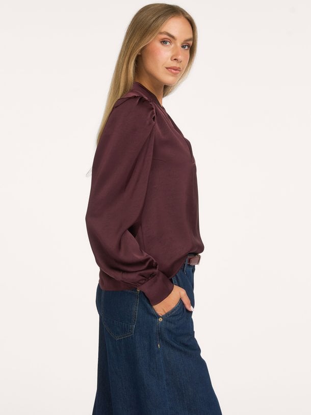 Rosslyn Heavy Sateen Blouse Rosslyn, geweven satijnlook top