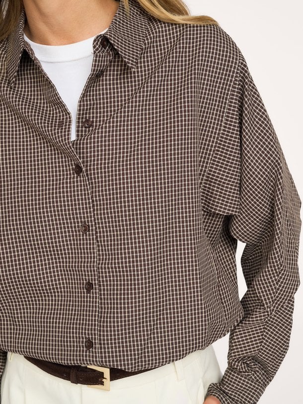 Blair, katoenmix geruite blouse