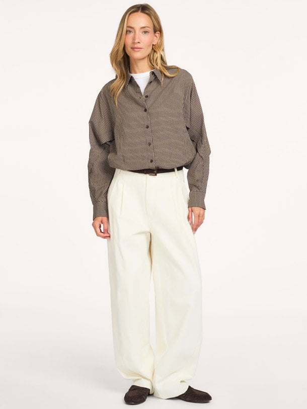 Blair, katoenmix geruite blouse