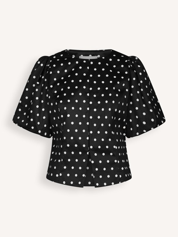 Anela, geweven polka dot blouse