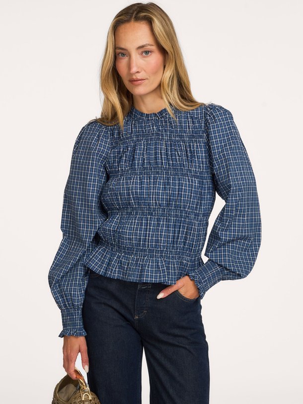 Marcia Check Blouse Marcia, katoenen blouse