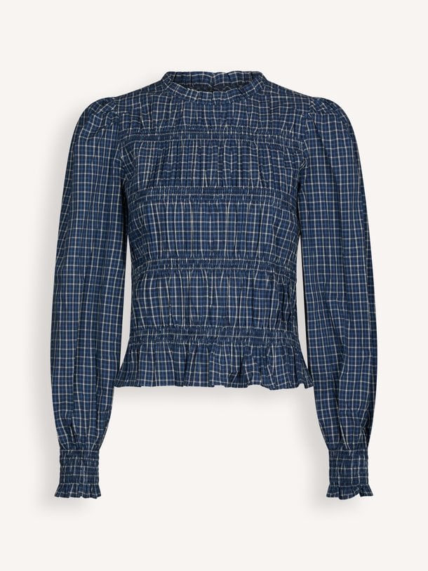 Marcia Check Blouse Marcia, katoenen blouse