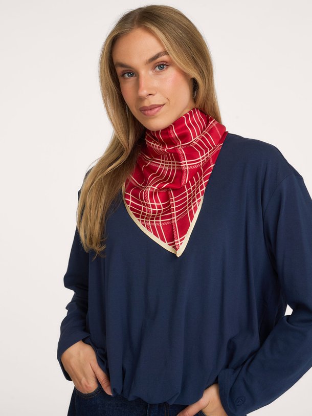 Grid Triangle Sia Scarf Sia, zijden sjaal met print