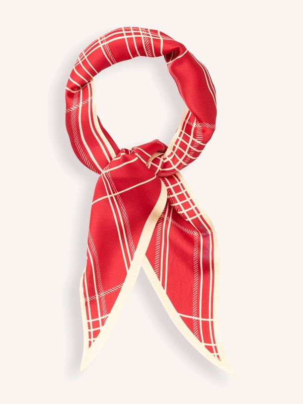 Grid Triangle Sia Scarf Sia, zijden sjaal met print
