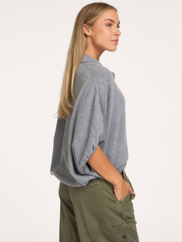 Cowboy Polo Knit Grey Cashmere/wolmix polo trui