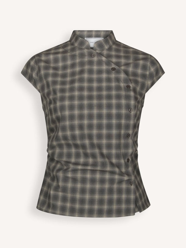 Pascale Checked Blouse Pascale, katoenen geruite blouse