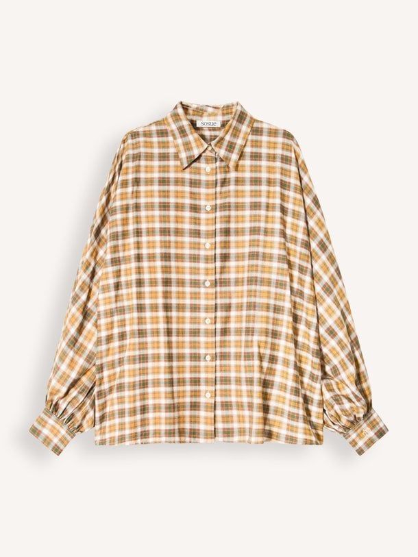 Antonia Flanell, katoenen geruite blouse