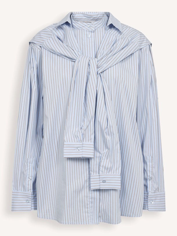 FioraCC Stripe Double Collar Shirt Fiora, katoenmix blouse