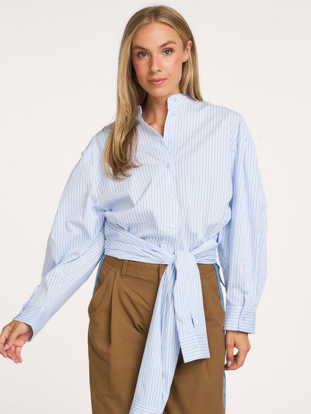 FioraCC Stripe Double Collar Shirt Fiora, katoenmix blouse