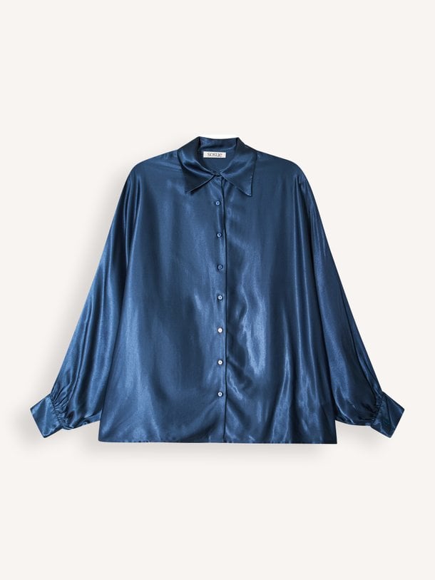 Antonia, viscosemix glanzende blouse