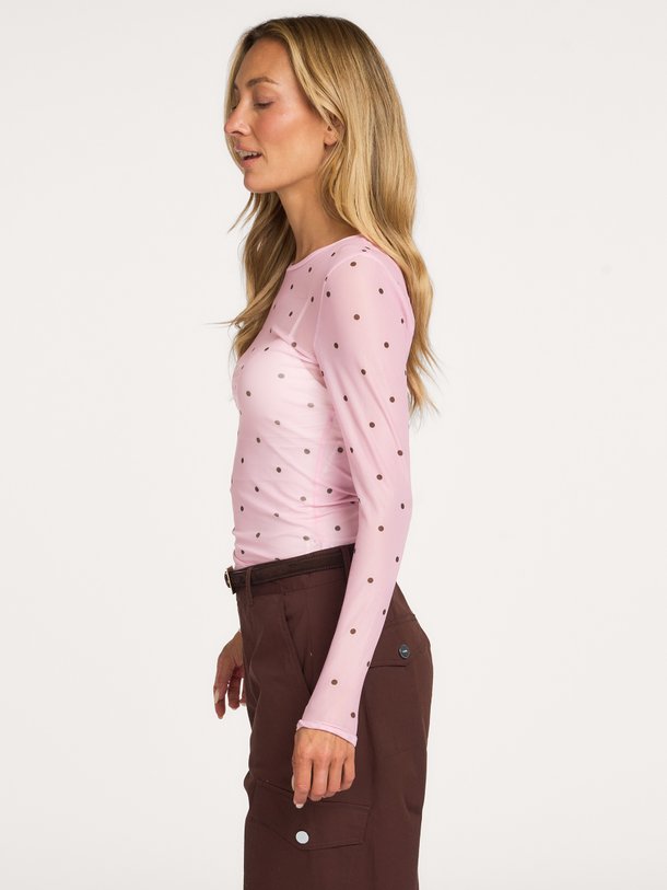 Ella Space Dot Blouse Ella Space, geweven mesh top