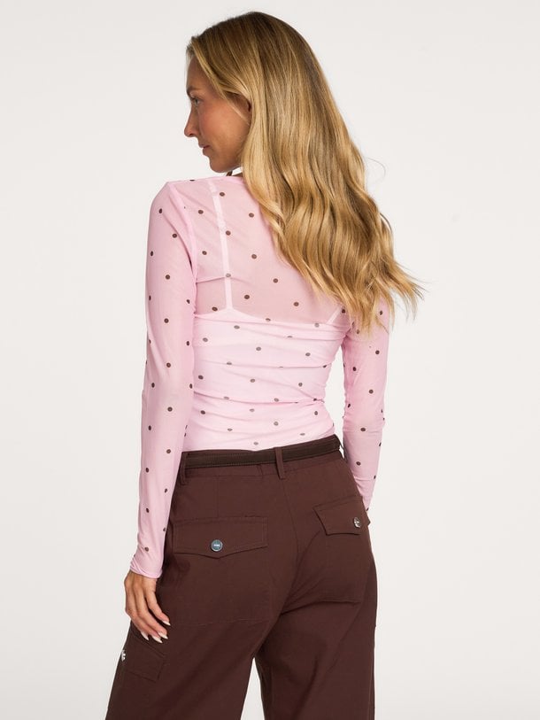Ella Space Dot Blouse Ella Space, geweven mesh top