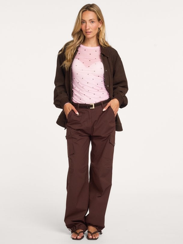 Ella Space Dot Blouse Ella Space, geweven mesh top