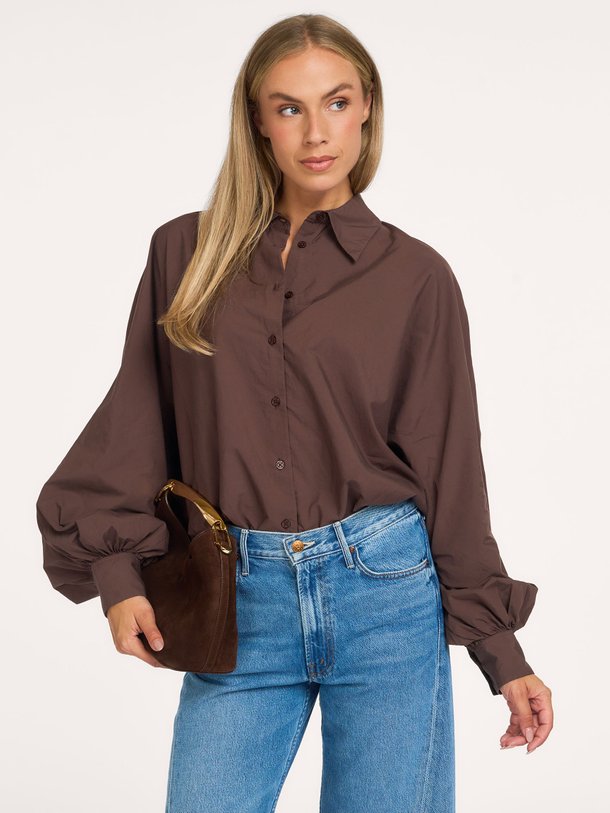 Blouse Antonia Cotton Espresso Antonia, katoenen blouse
