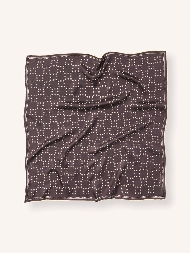 Starlie Grid Sia Scarf Sia, zijden sjaal met print