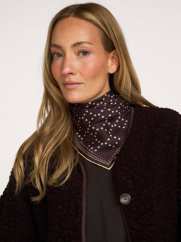Starlie Grid Sia Scarf Sia, zijden sjaal met print