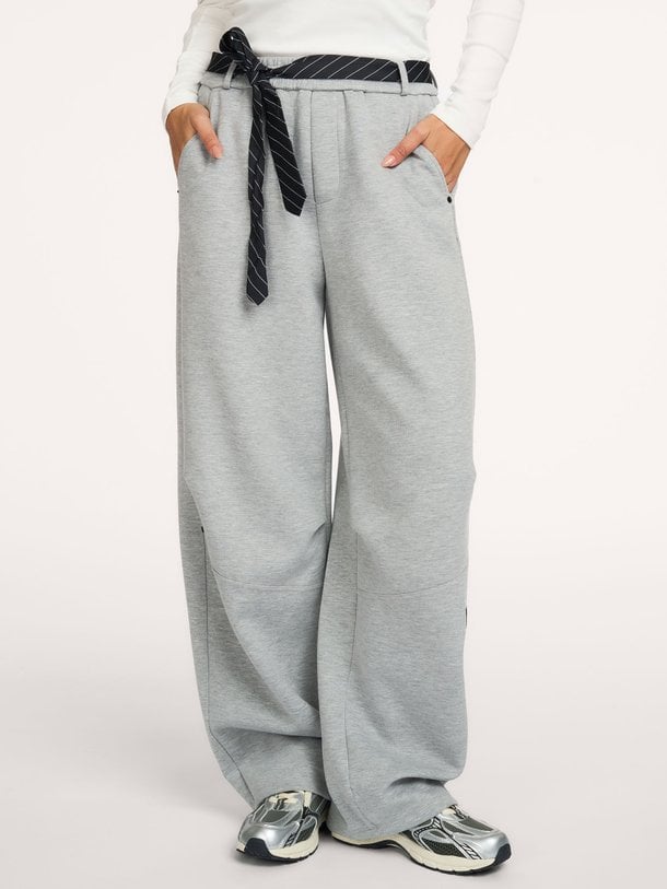 Maxi Split Tie Tall Pant Katoenmix broek