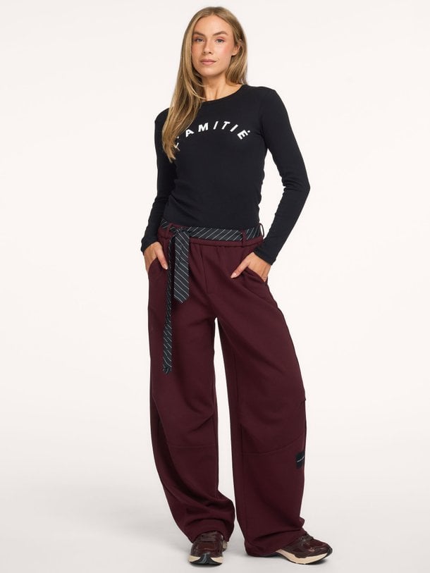 Maxi Split Tie Tall Pant Katoenmix broek