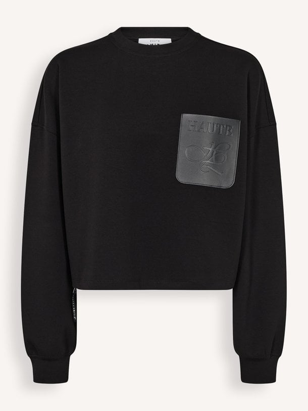 Maxi Crop Zip Pocket Sweat Katoenmix sweater