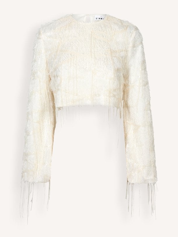 Sequin Fringe Blouse Geweven pailletten top met franjes