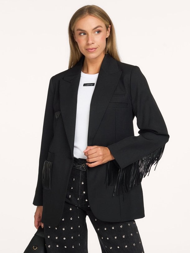 Premiere Fringe Blazer Geweven blazer met franjes