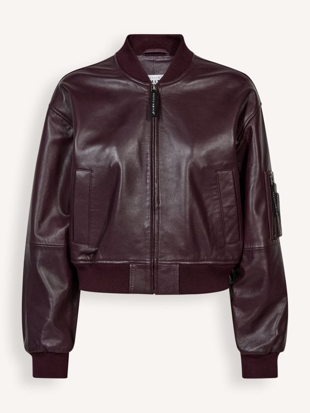 Yasmin Leather Bomber Jacket Yasmin, lederen bomber jack