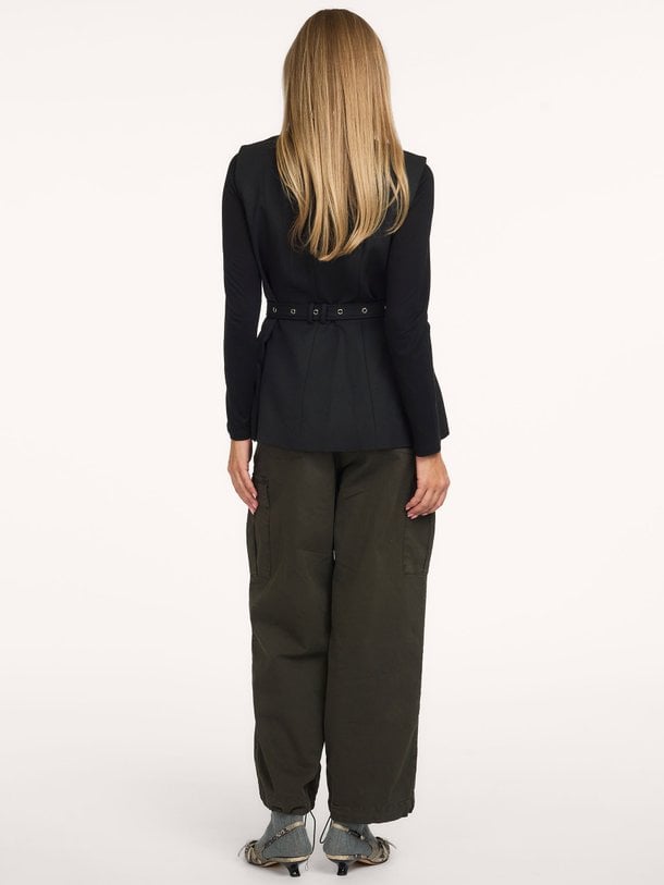 Premiere Peplum Belt Vest Geweven gilet