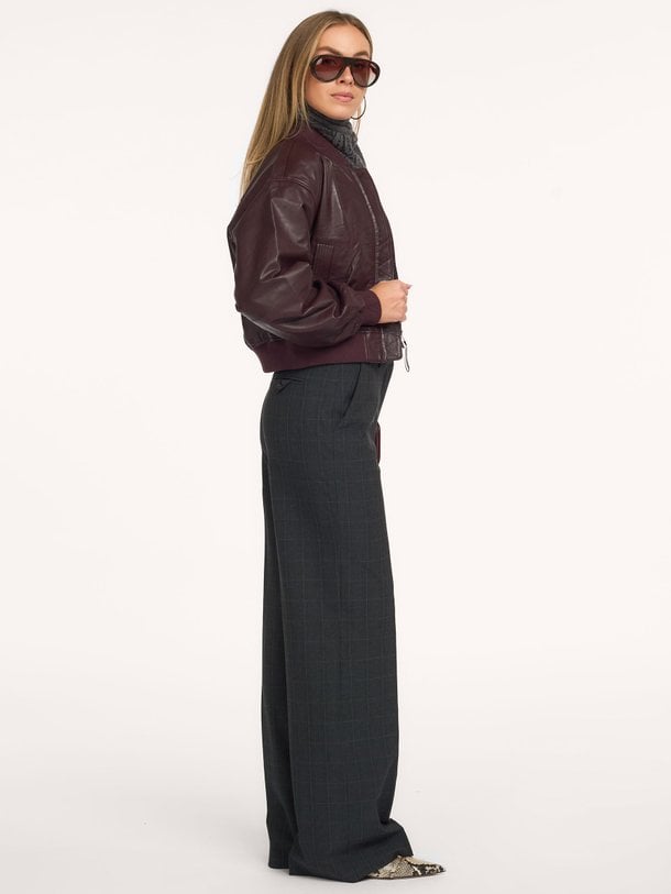 Smokey Check Plain Tall Pant Viscosemix broek