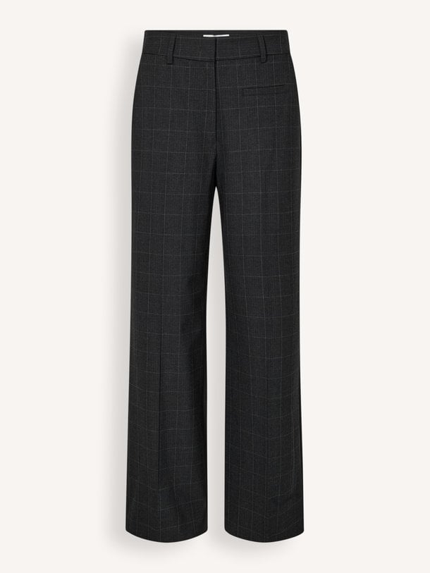 Smokey Check Plain Tall Pant Viscosemix broek
