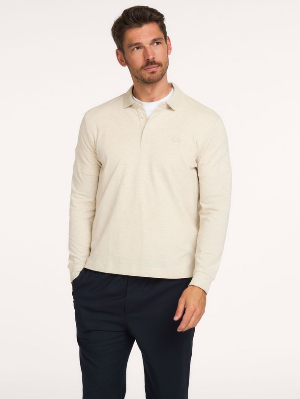 1HP4 Men's L/S polo 07 Katoenmix logo polo