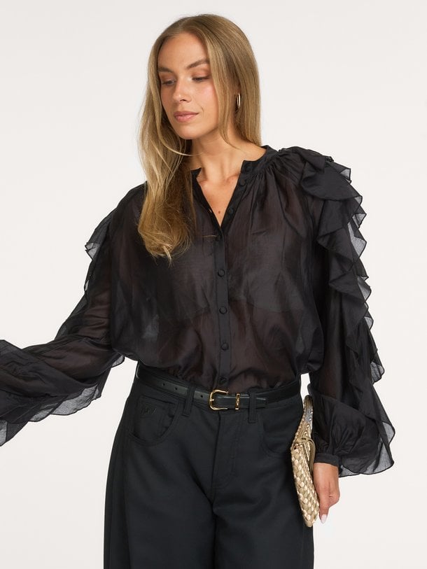 miyu blouse Miyu, lyocellmix blouse met ruches