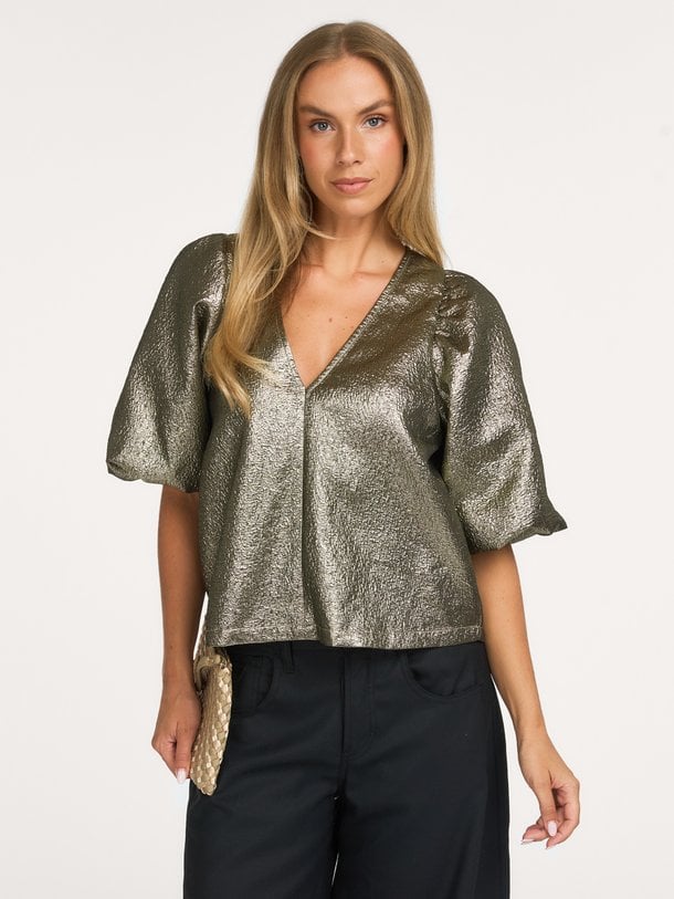 juta gold blouse Juta, geweven top