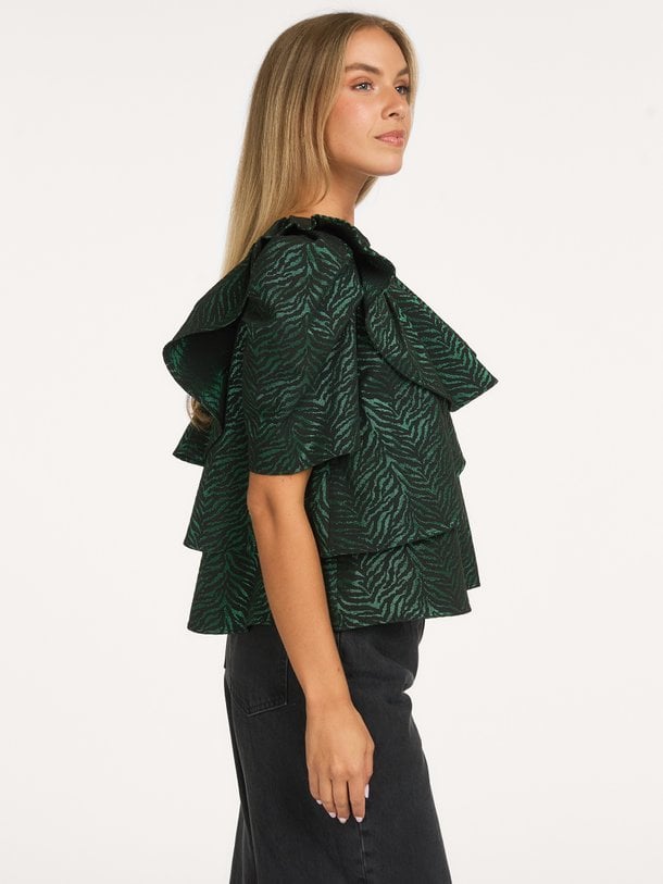 liz zebra blouse Liz, geweven jacquard top