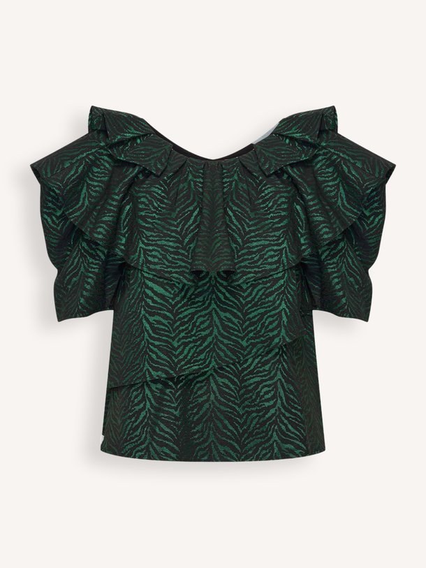 liz zebra blouse Liz, geweven jacquard top